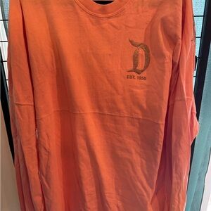 Disney Rose Gold Letter Spirit Jersey Crewneck Sweater Size Xl NWOT